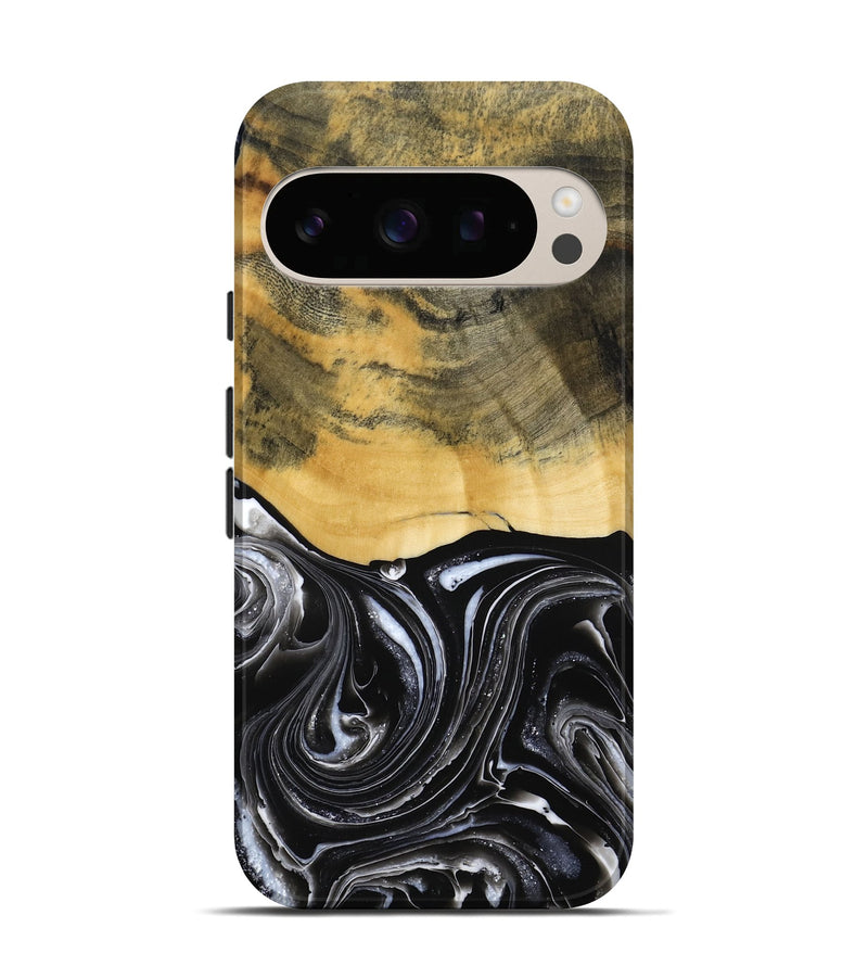 Pixel 10 Pro Wood Live Edge Phone Case - Cielo (Black & White, 790817)