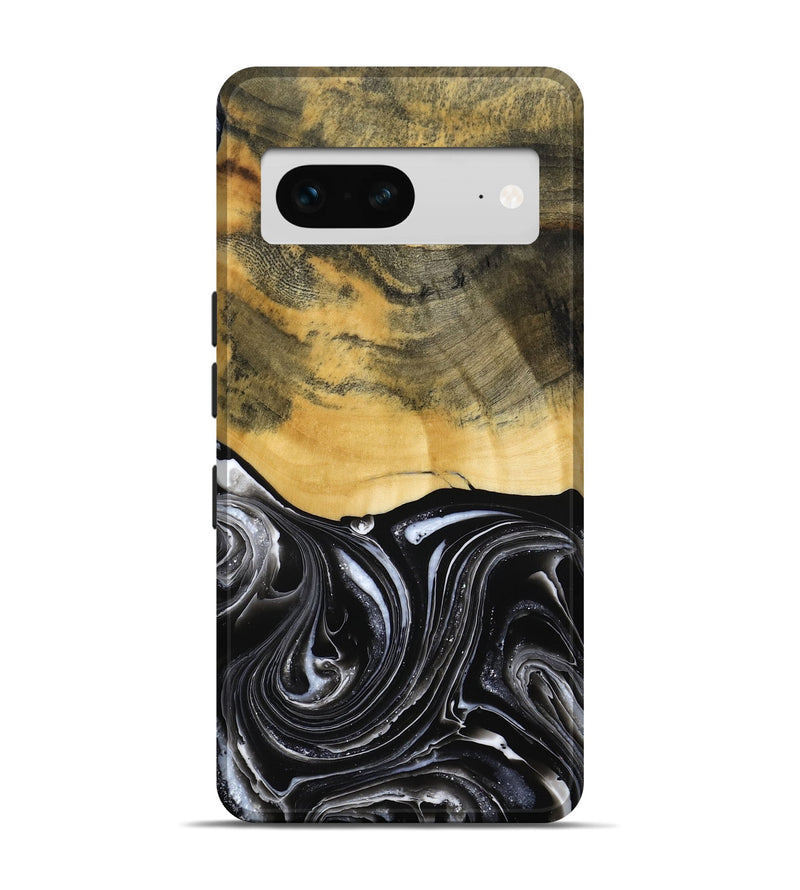 Pixel 7 Wood Live Edge Phone Case - Cielo (Black & White, 790817)