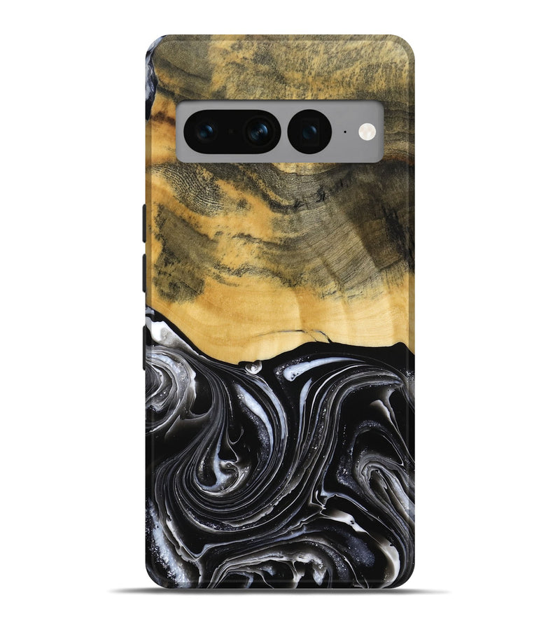 Pixel 7 Pro Wood Live Edge Phone Case - Cielo (Black & White, 790817)