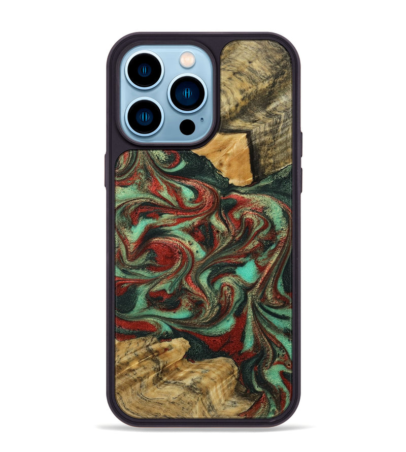 iPhone 14 Pro Max Wood Phone Case - Shanae (Green, 790924)