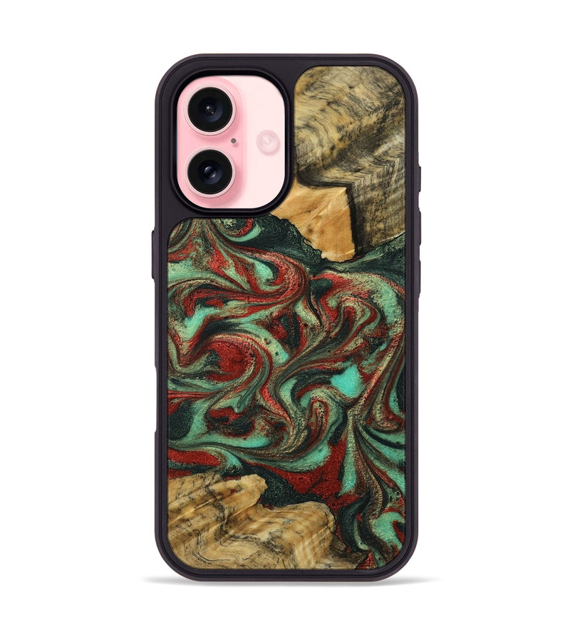 iPhone 16 Wood Phone Case - Shanae (Green, 790924)