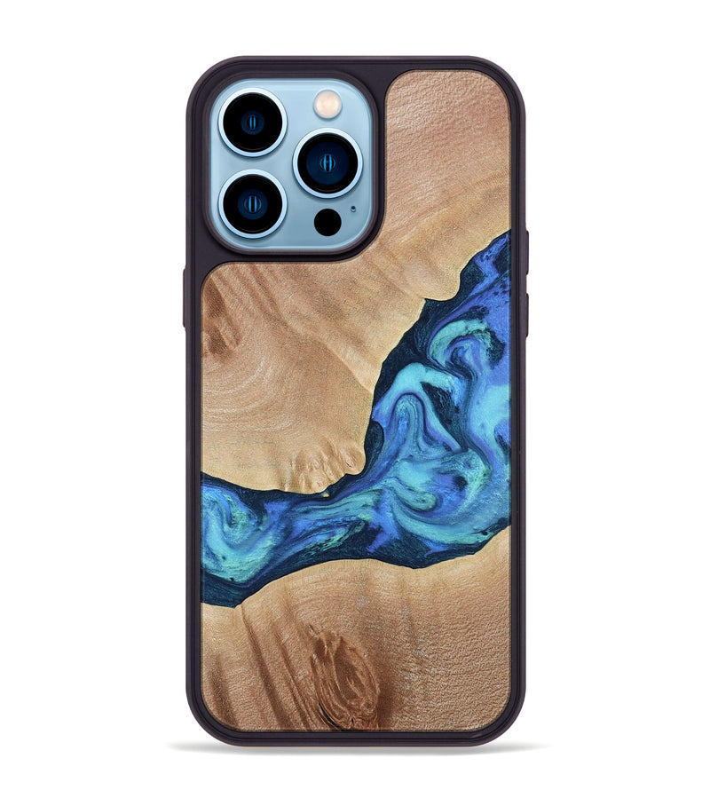 iPhone 14 Pro Max Wood Phone Case - Luke (Blue, 790951)