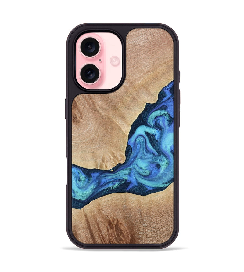 iPhone 16 Wood Phone Case - Luke (Blue, 790951)