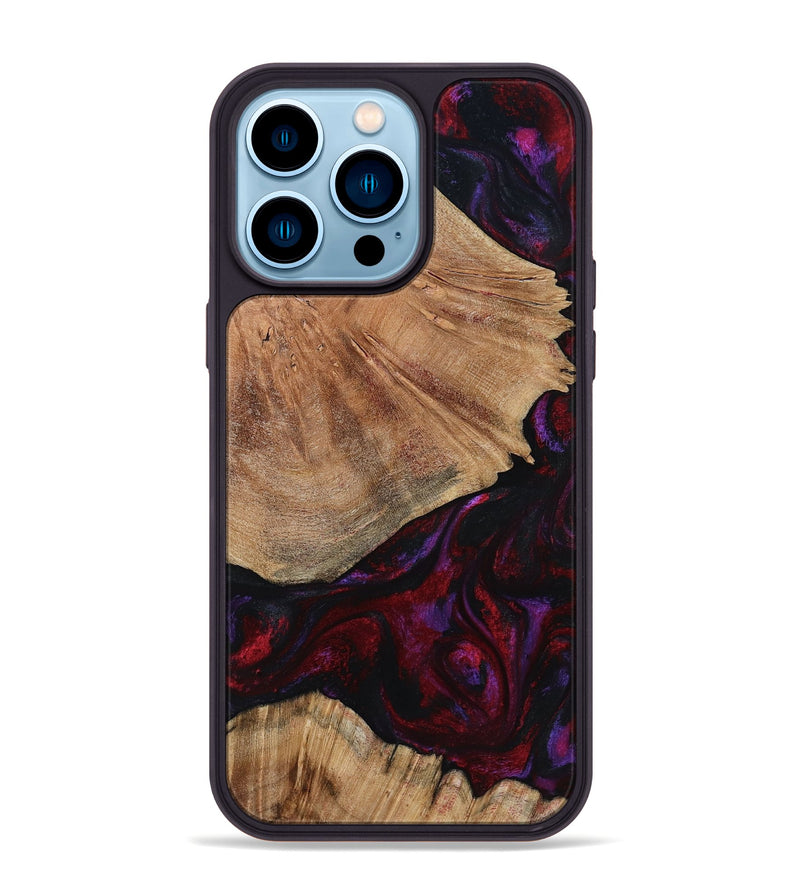 iPhone 14 Pro Max Wood Phone Case - Eduardo (Red, 791016)