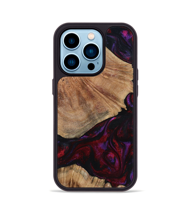 iPhone 14 Pro Wood Phone Case - Eduardo (Red, 791016)
