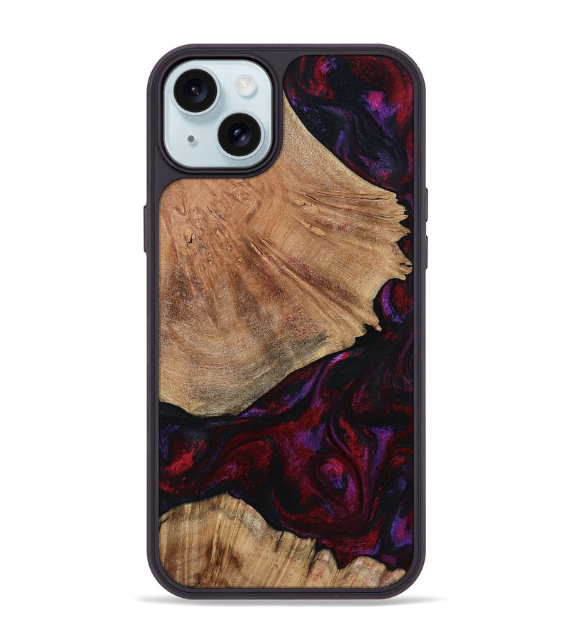 iPhone 15 Plus Wood Phone Case - Eduardo (Red, 791016)