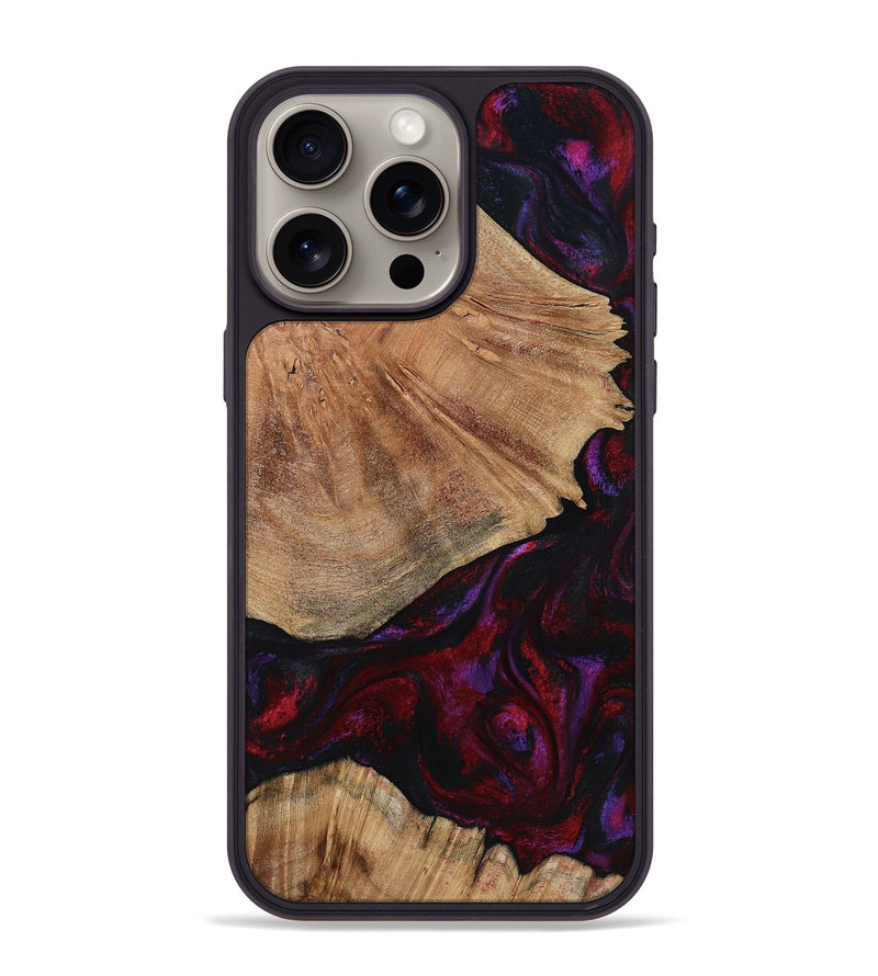 iPhone 15 Pro Max Wood Phone Case - Eduardo (Red, 791016)