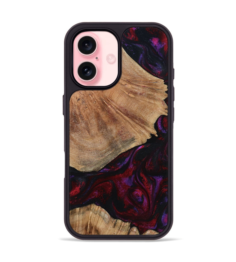 iPhone 16 Wood Phone Case - Eduardo (Red, 791016)