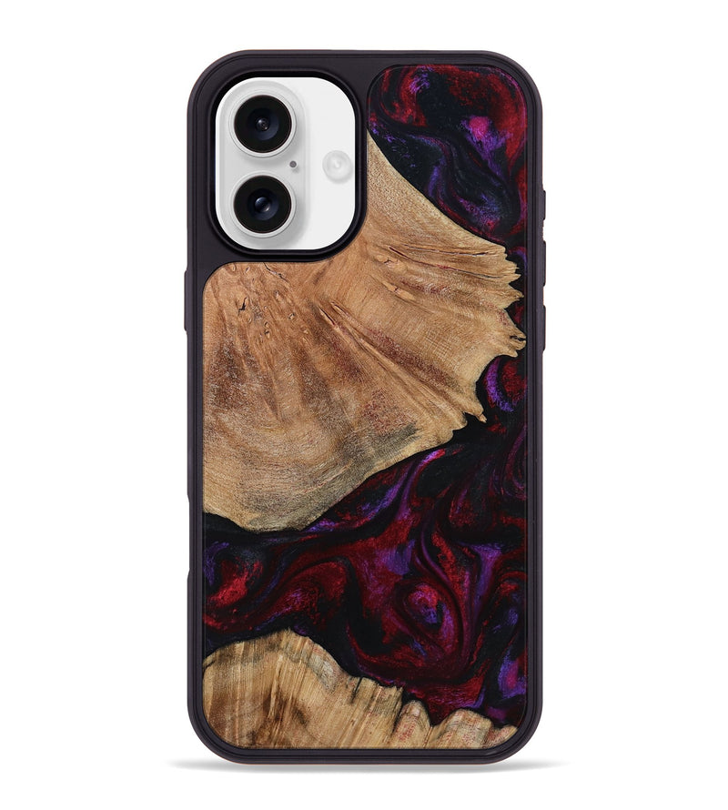iPhone 16 Plus Wood Phone Case - Eduardo (Red, 791016)