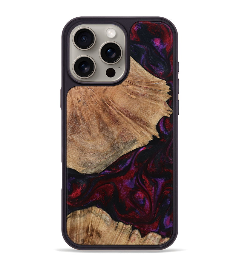 iPhone 16 Pro Max Wood Phone Case - Eduardo (Red, 791016)