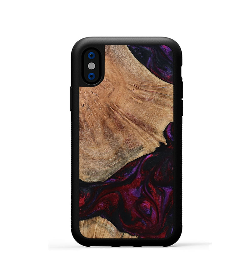 iPhone Xs Wood Phone Case - Eduardo (Red, 791016)