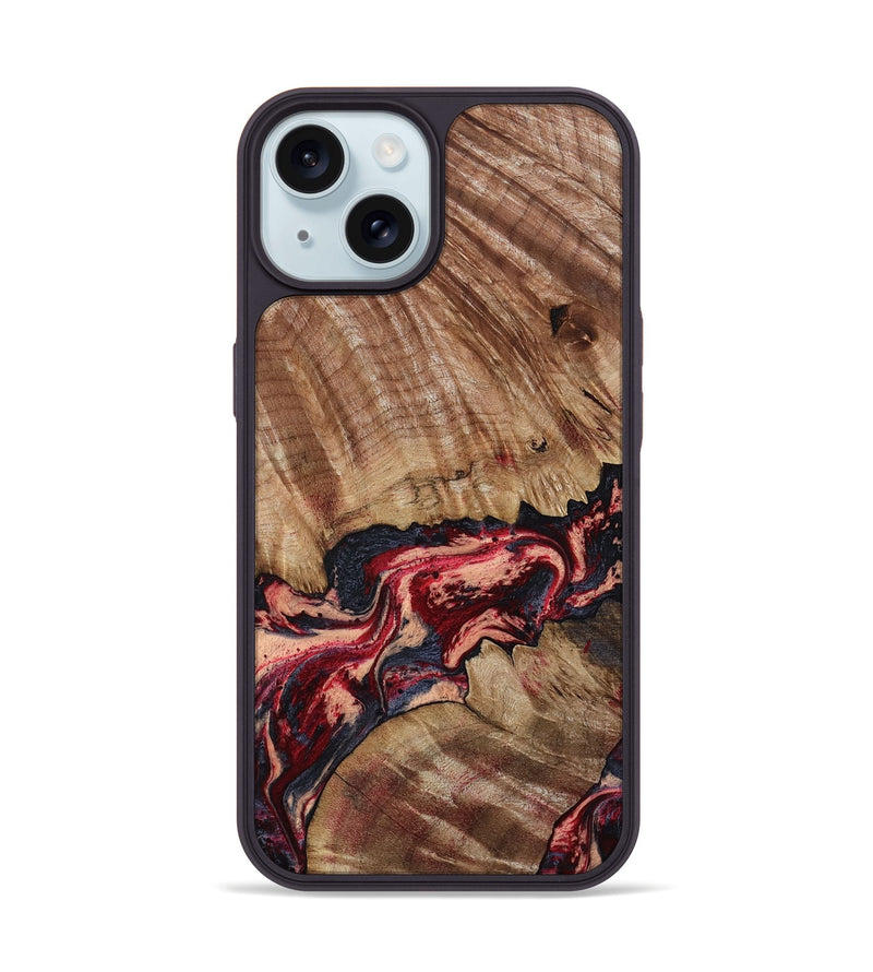 iPhone 15 Wood Phone Case - Judge (Red, 791017)