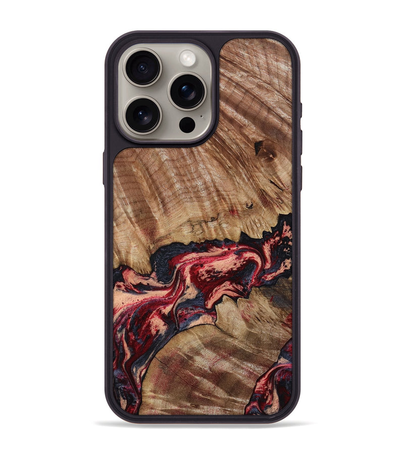 iPhone 15 Pro Max Wood Phone Case - Judge (Red, 791017)
