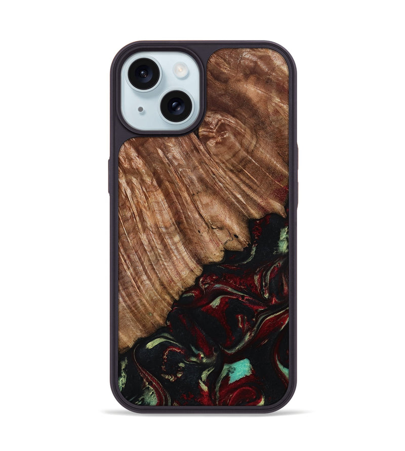 iPhone 15 Wood Phone Case - Dakari (Red, 791019)