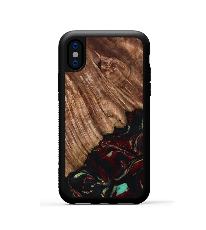 iPhone Xs Wood Phone Case - Dakari (Red, 791019)