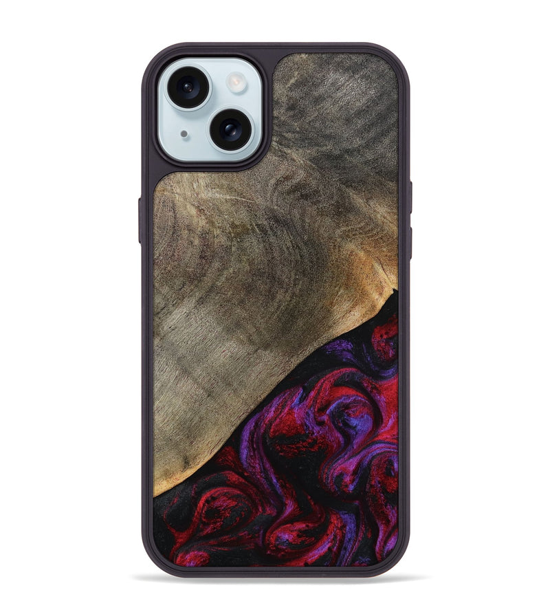 iPhone 15 Plus Wood Phone Case - Gussie (Red, 791021)