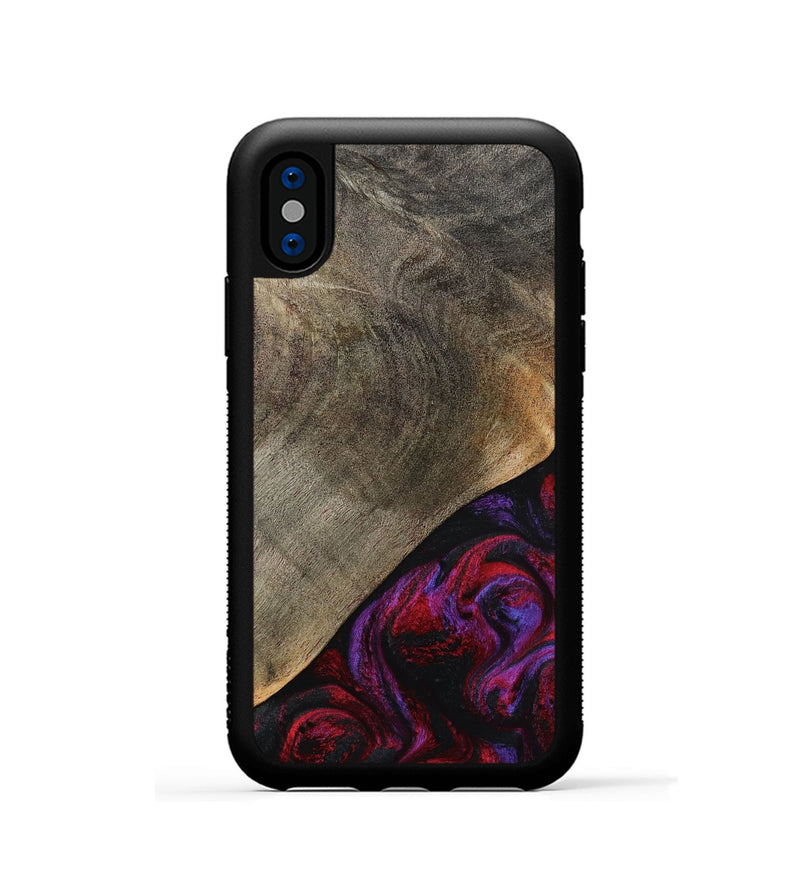 iPhone Xs Wood Phone Case - Gussie (Red, 791021)