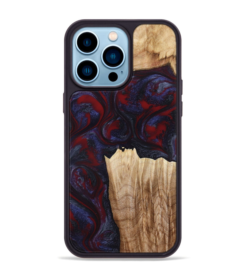 iPhone 14 Pro Max Wood Phone Case - Azari (Red, 791023)