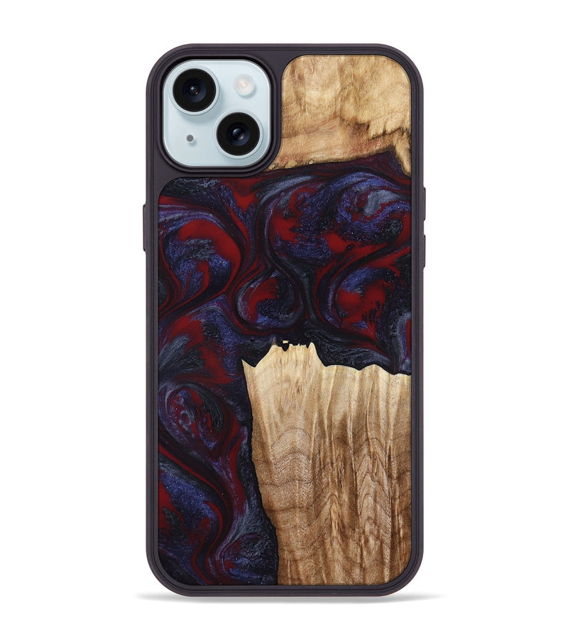 iPhone 15 Plus Wood Phone Case - Azari (Red, 791023)