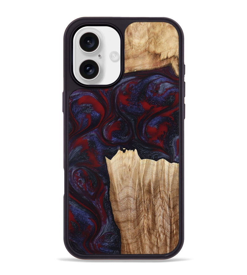iPhone 16 Plus Wood Phone Case - Azari (Red, 791023)