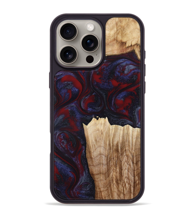iPhone 16 Pro Max Wood Phone Case - Azari (Red, 791023)