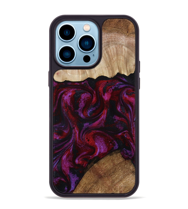 iPhone 14 Pro Max Wood Phone Case - Katy (Red, 791024)