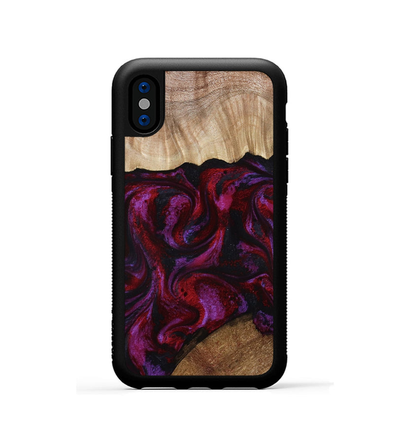 iPhone Xs Wood Phone Case - Katy (Red, 791024)