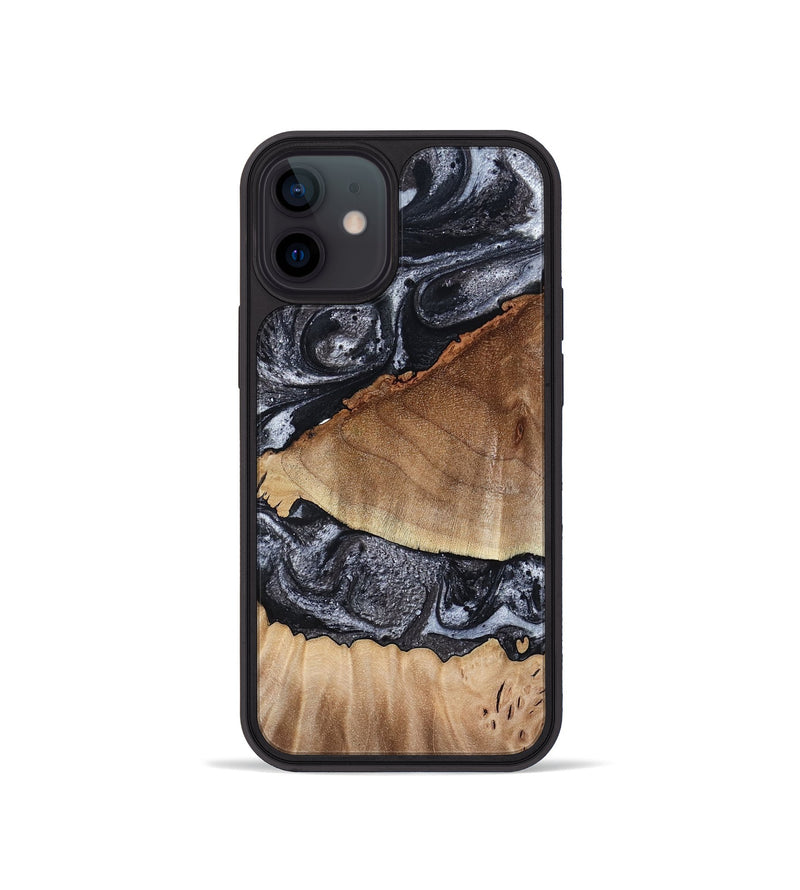 iPhone 12 mini Wood Phone Case - Alta (Black & White, 791029)