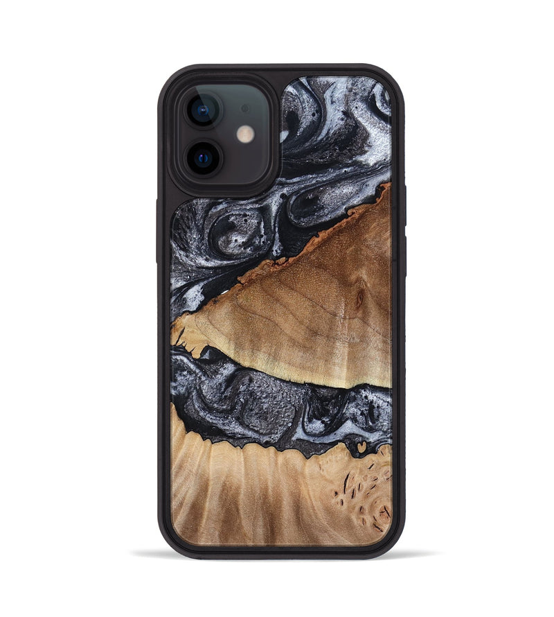 iPhone 12 Wood Phone Case - Alta (Black & White, 791029)