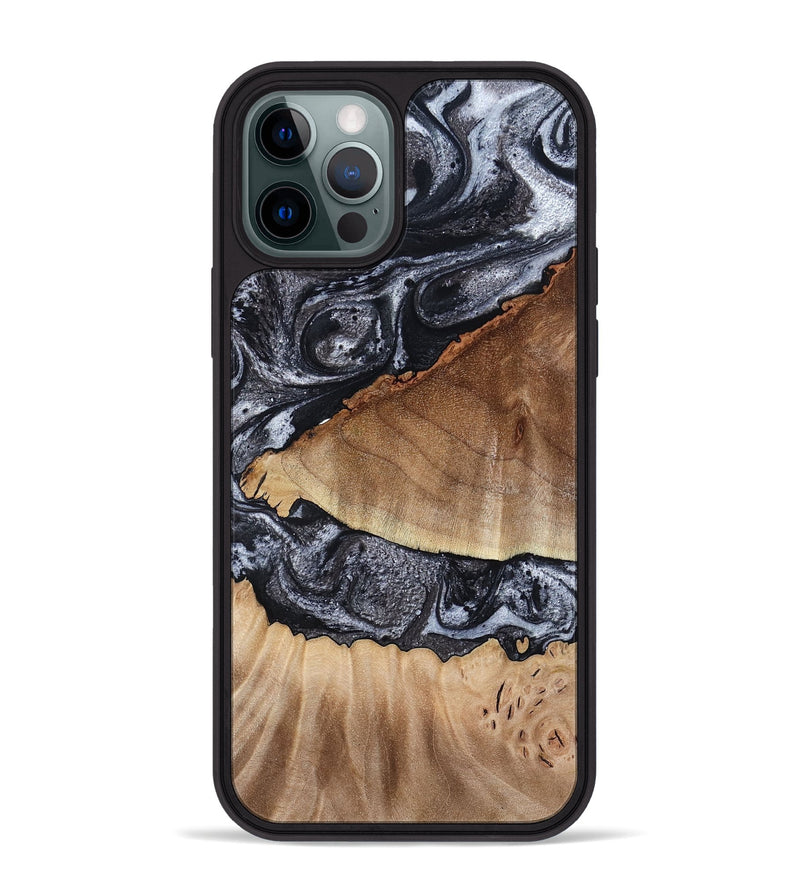 iPhone 12 Pro Max Wood Phone Case - Alta (Black & White, 791029)