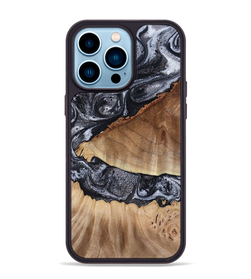iPhone 14 Pro Max Wood Phone Case - Alta (Black & White, 791029)