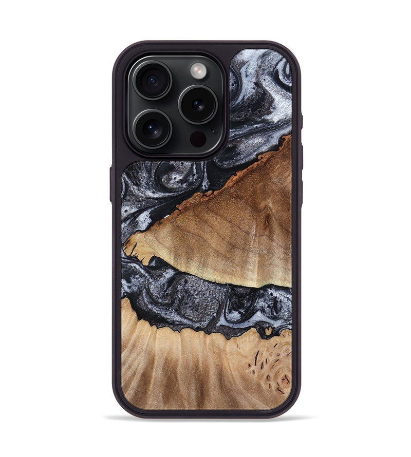 iPhone 15 Pro Wood Phone Case - Alta (Black & White, 791029)