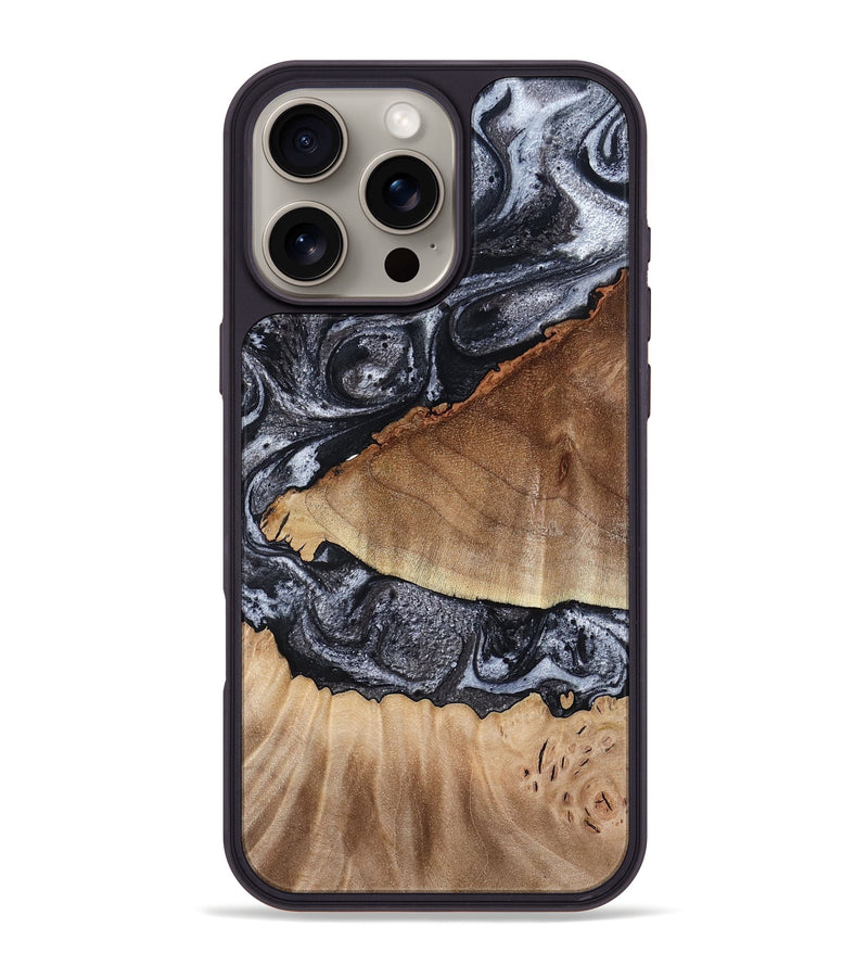 iPhone 16 Pro Max Wood Phone Case - Alta (Black & White, 791029)