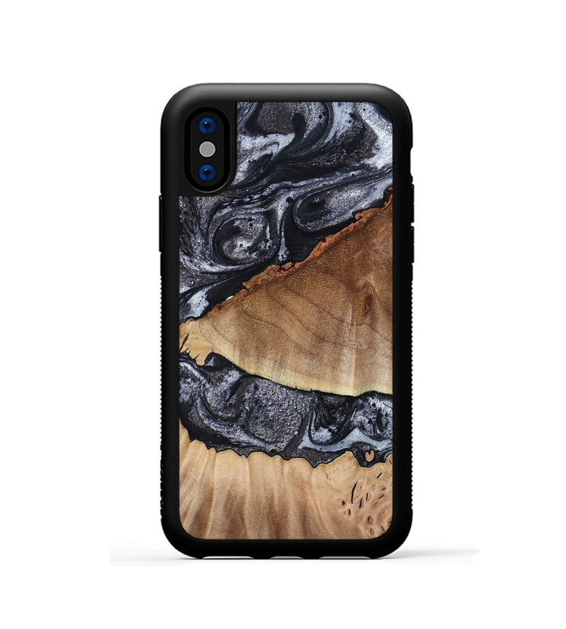 iPhone Xs Wood Phone Case - Alta (Black & White, 791029)
