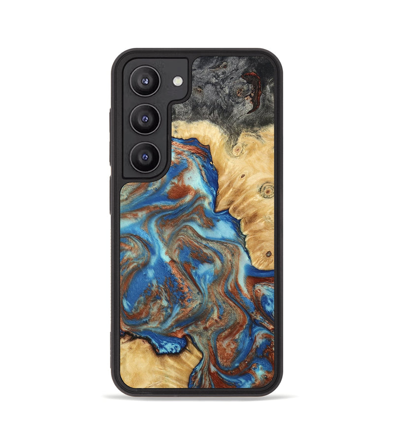 Galaxy S23 Wood Phone Case - Jaycee (Teal & Gold, 791042)