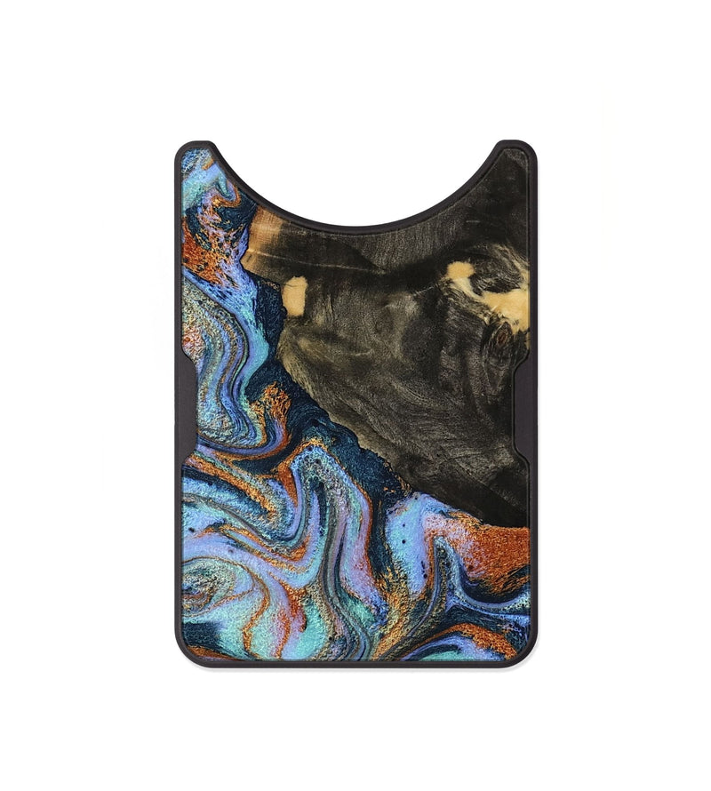 Alloy Wood Wallet - Sonia (Teal & Gold, 791046)