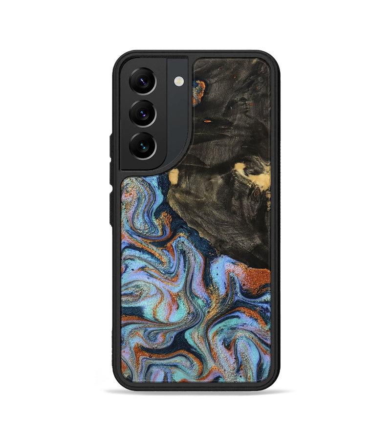 Galaxy S22 Wood Phone Case - Sonia (Teal & Gold, 791046)