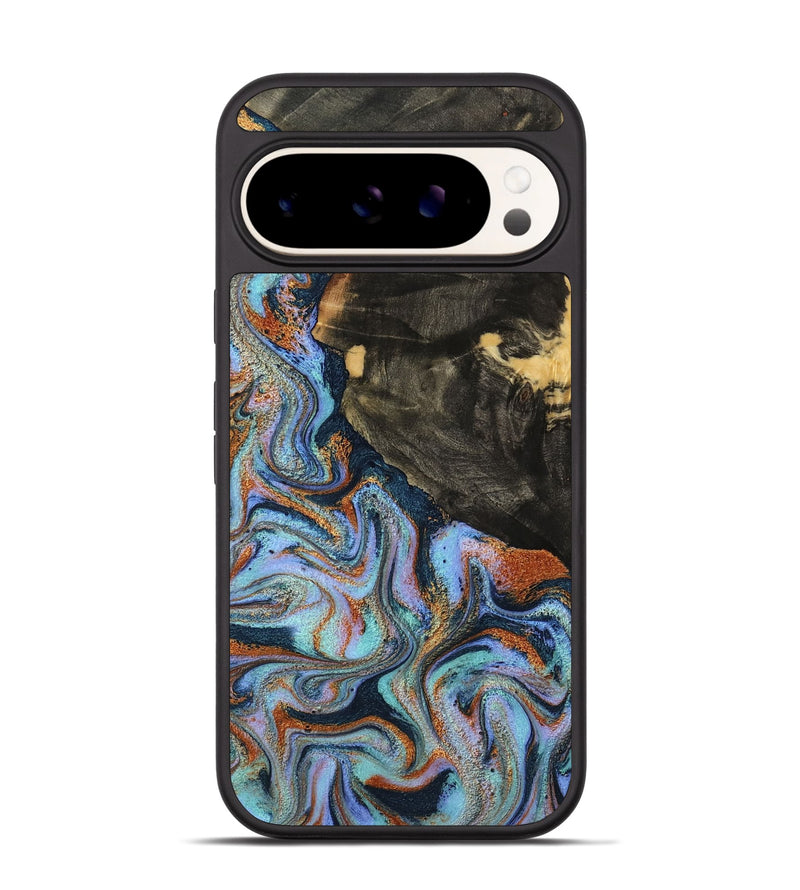 Pixel 9 Pro Wood Phone Case - Sonia (Teal & Gold, 791046)