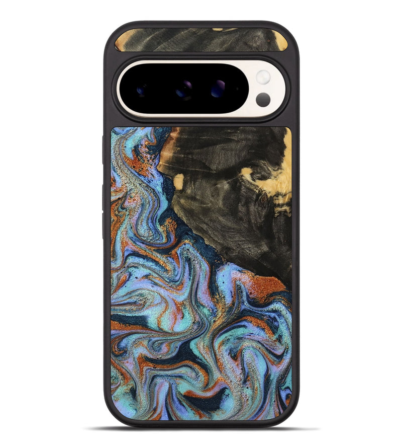 Pixel 9 Pro XL Wood Phone Case - Sonia (Teal & Gold, 791046)