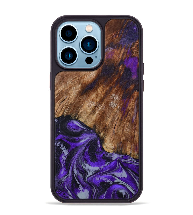 iPhone 14 Pro Max Wood Phone Case - Allan (Purple, 791048)