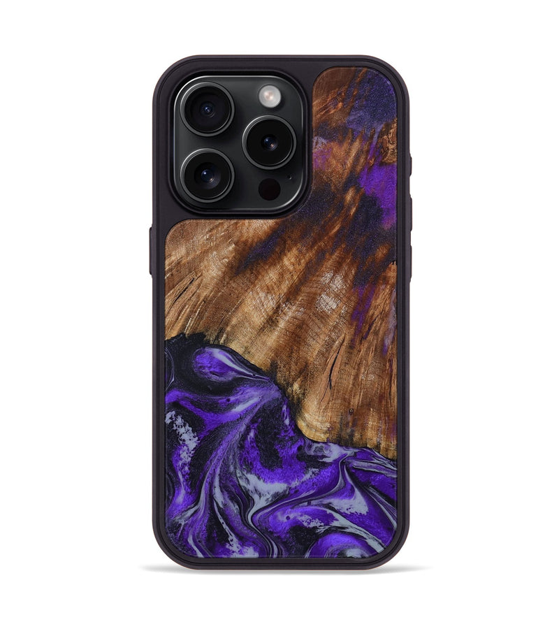 iPhone 15 Pro Wood Phone Case - Allan (Purple, 791048)