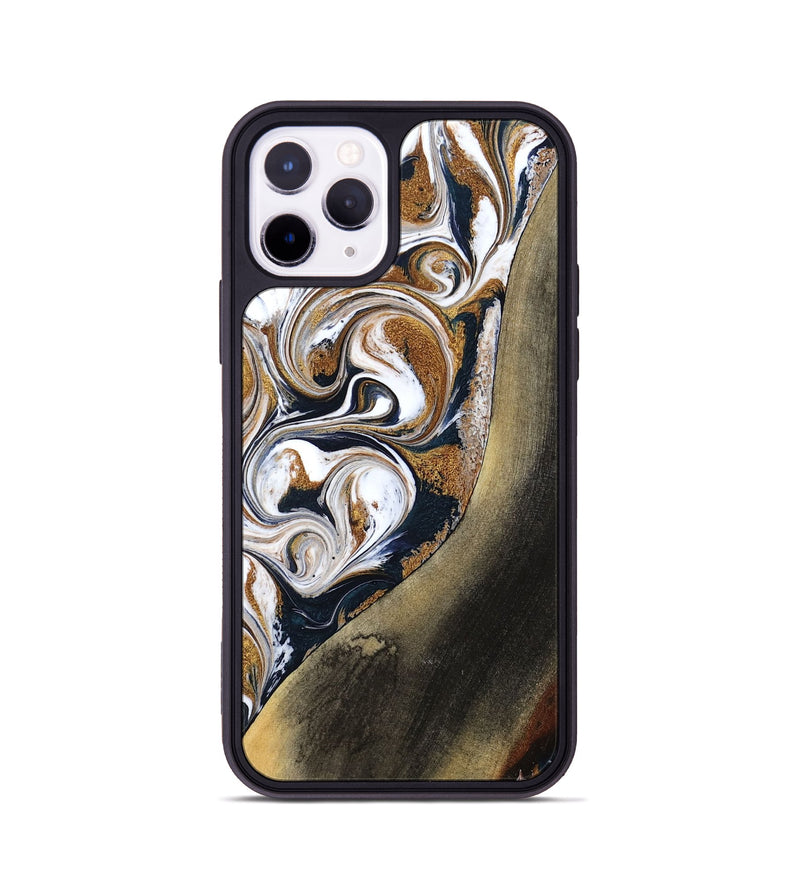 iPhone 11 Pro Wood Phone Case - Ruben (Teal & Gold, 791075)