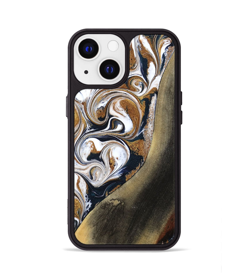 iPhone 13 Wood Phone Case - Ruben (Teal & Gold, 791075)