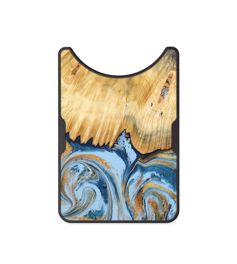 Alloy Wood Wallet - Davonte (Teal & Gold, 791111)