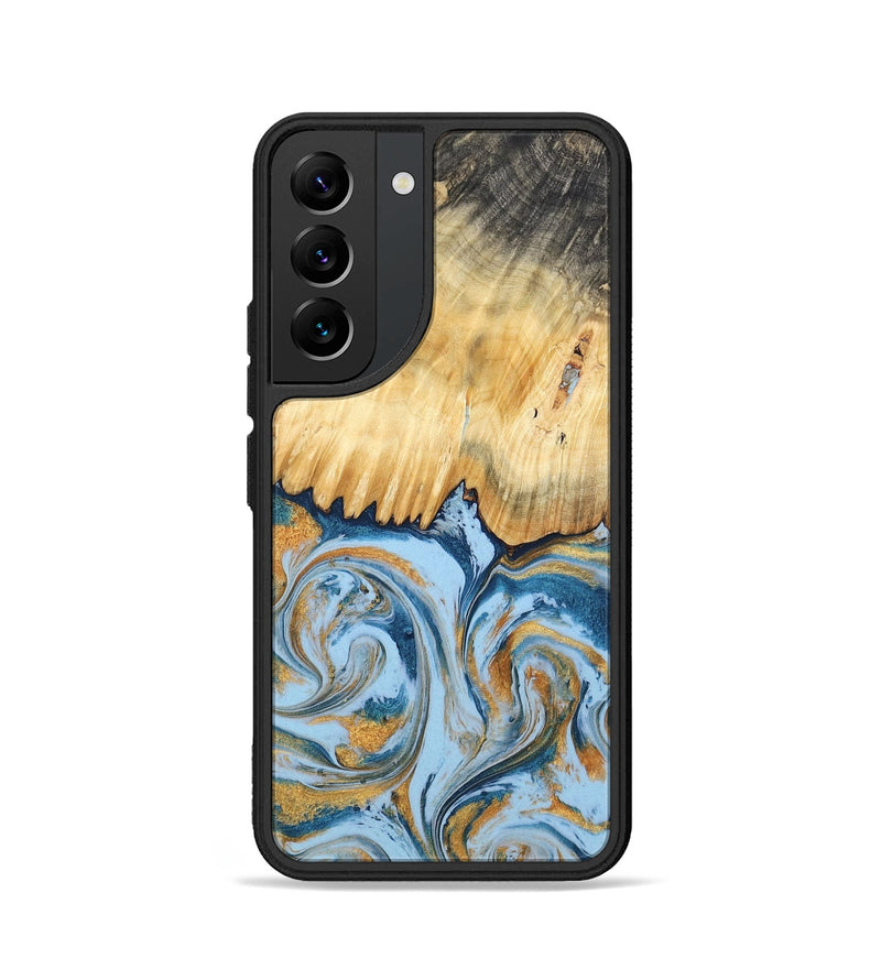 Galaxy S22 Wood Phone Case - Davonte (Teal & Gold, 791111)