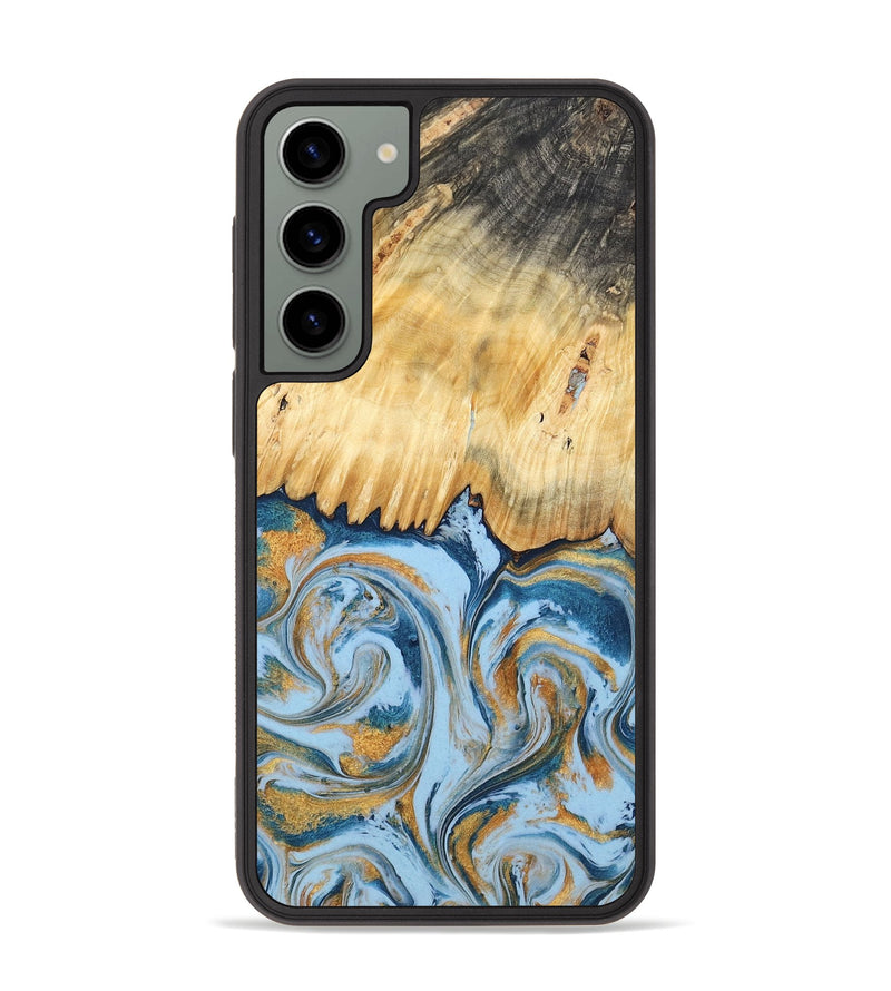 Galaxy S23 Plus Wood Phone Case - Davonte (Teal & Gold, 791111)