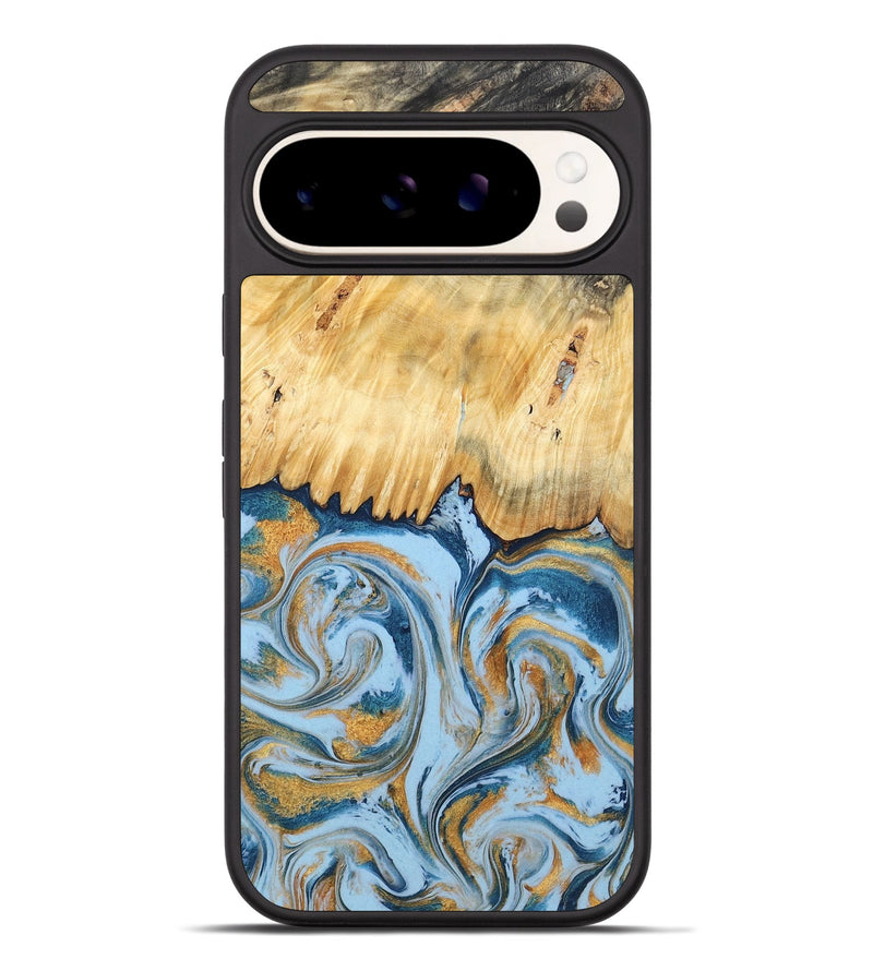 Pixel 9 Pro XL Wood Phone Case - Davonte (Teal & Gold, 791111)