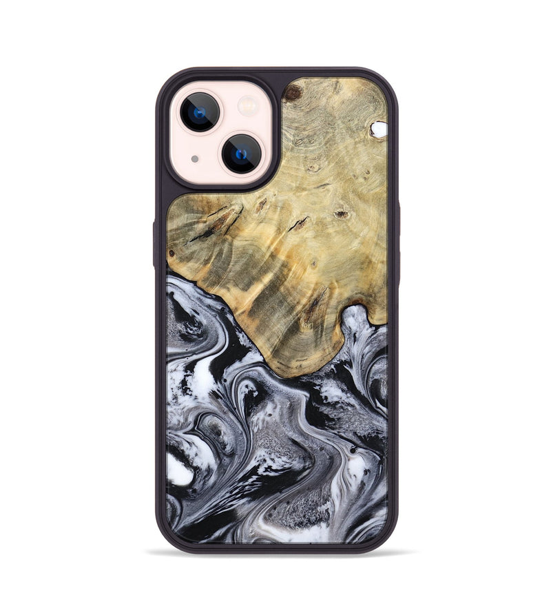 iPhone 14 Wood Phone Case - Lucca (Black & White, 791120)