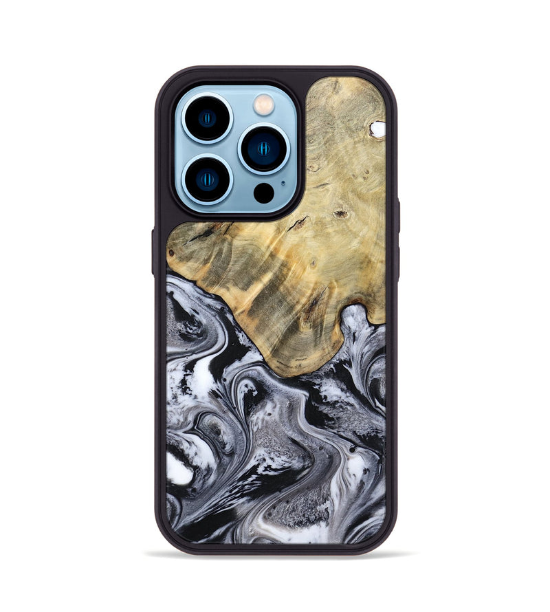 iPhone 14 Pro Wood Phone Case - Lucca (Black & White, 791120)