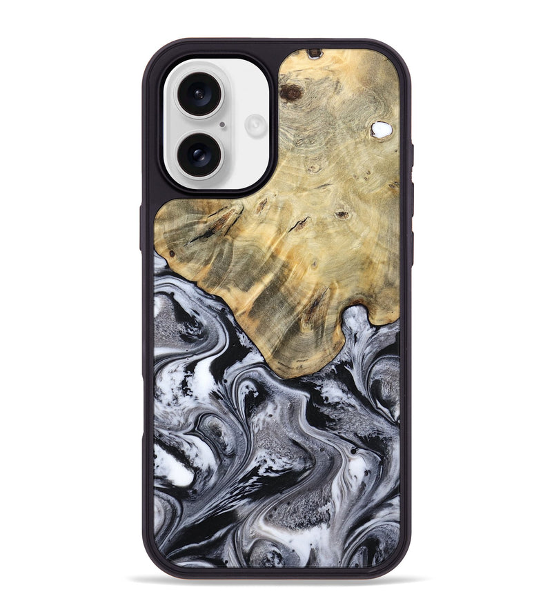iPhone 16 Plus Wood Phone Case - Lucca (Black & White, 791120)